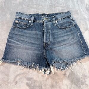 Lucky Brand Mom High Rise Denim Shorts Frayed Hem‎ Blue Size 2 26